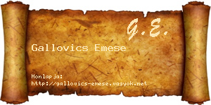 Gallovics Emese névjegykártya